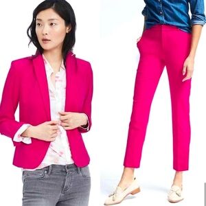 EUC Banana Republic Classic Fit Hot Pink Wool Blazer 2